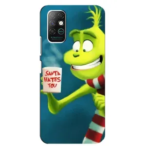 Рождественские Чехлы для Infinix Note 8 (VPrint) (Зеленый Гринч)
