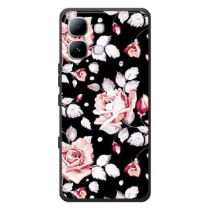 Чехлы с Цветами для Infinix Note Edge (VPrint) (Цветочки на черном)