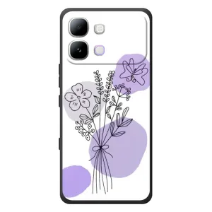 Силиконовый чехол с принтом в цветах на Infinix Note Edge (Букет фиолетовая абстракция)