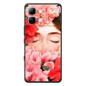 Чехлы (ART) Цветы на Infinix Note Edge (VPrint) (Глаза в цветах)