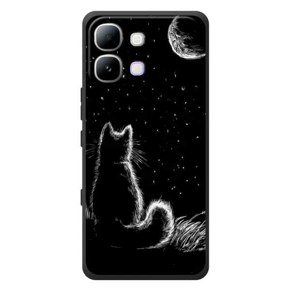 Чехол с принтом «Котик и луна» для Infinix Note Edge Чехол с принтом «Котик и луна» для Infinix Note Edge