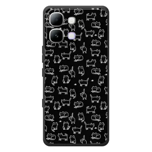 Чехол с принтом для Infinix Note Edge (AlphaPrint) Модные коты (Меленькие котики)