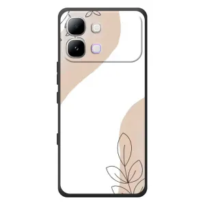 Силиконовый чехол с принтом в цветах на Infinix Note Edge (Нюдовая веточка абстракция)