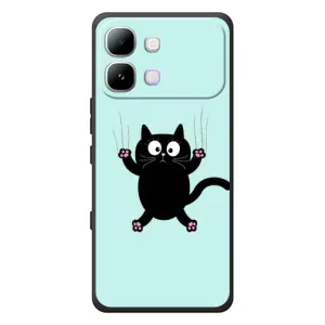 Чехол с принтом для Infinix Note Edge (AlphaPrint) Модные коты (Падающий кот)