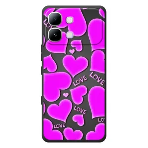 Чехлы для любимой на Инфиникс Ноте Эдж (VPrint) (Pink hearts)