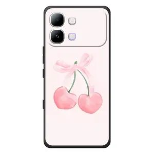 Чехол с розовым рисунком для Infinix Note Edge (Розовые вишни)