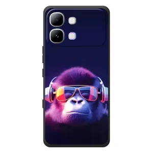 Чехол с Обезьянами Infinix Note Edge - (AlphaPrint) (Стильная обезьяна)