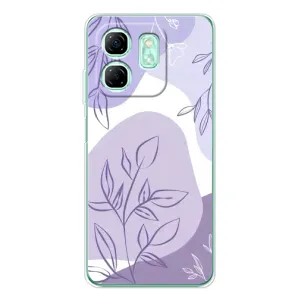 Силконовий чохол з принтом в квітах на Infinix Smart 10 HD (Фіолетове листя абстракція)