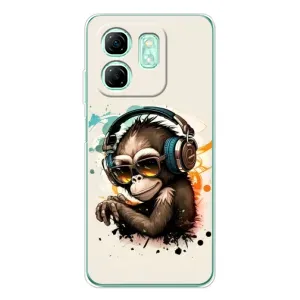Чохол з Мавпами Infinix Smart 10 HD - (AlphaPrint) (Макака в навушниках)