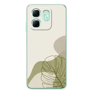 Силконовий чохол з принтом в квітах на Infinix Smart 10 HD (Зелена монстера дизайн)