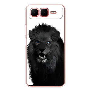 Чехлы с картинками животных Infinix Smart 10 Plus (Черный ЛЕВ)