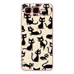 Чехол с рисунком кот на Infinix Smart 10 Plus (Черные коты)