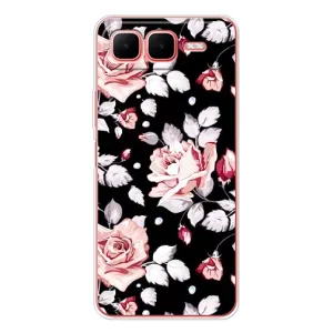 Чехлы с Цветами для Infinix Smart 10 Plus (VPrint) (Цветочки на черном)
