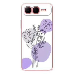 Силиконовый чехол с принтом в цветах на Infinix Smart 10 Plus (Букет фиолетовая абстракция)