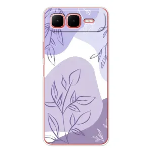 Силиконовый чехол с принтом в цветах на Infinix Smart 10 Plus (Фиолетовые листья абстракция)