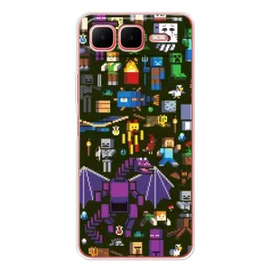 Чехол Майнкрафт на Infinix Smart 10 Plus (AlphaPrint) Minecraft (Коллаж Майнкрафт)