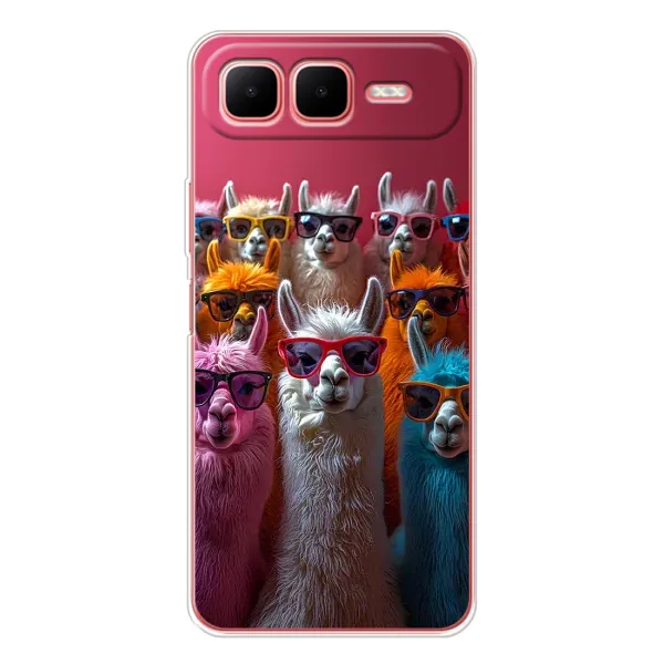 Чехол с принтом «Ламы в очках» для Infinix Smart 10 Plus Чехол с принтом «Ламы в очках» для Infinix Smart 10 Plus
