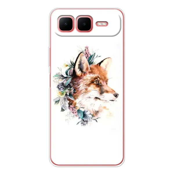 Чехол с принтом «Лисичка в цветочках» для Infinix Smart 10 Plus