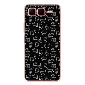 Чехол с принтом для Infinix Smart 10 Plus (AlphaPrint) Модные коты (Меленькие котики)