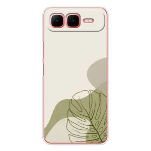 Силиконовый чехол с принтом в цветах на Infinix Smart 10 Plus (Зеленая монстера дизайн)