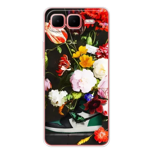 Чехол с принтом «Nike цветы» для Infinix Smart 10 Plus