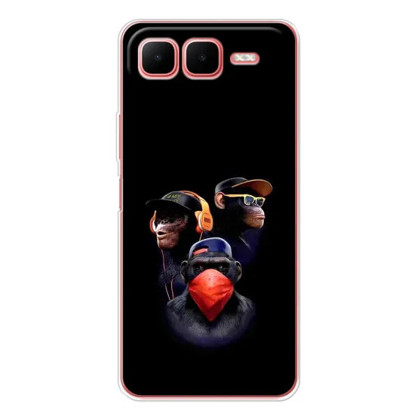 Чехол с принтом «Три обезьяны» для Infinix Smart 10 Plus