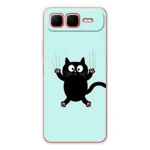 Чехол с принтом для Infinix Smart 10 Plus (AlphaPrint) Модные коты (Падающий кот)