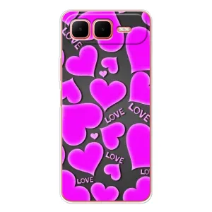 Чехлы для любимой на Смарт 10 Плюс (VPrint) (Pink hearts)