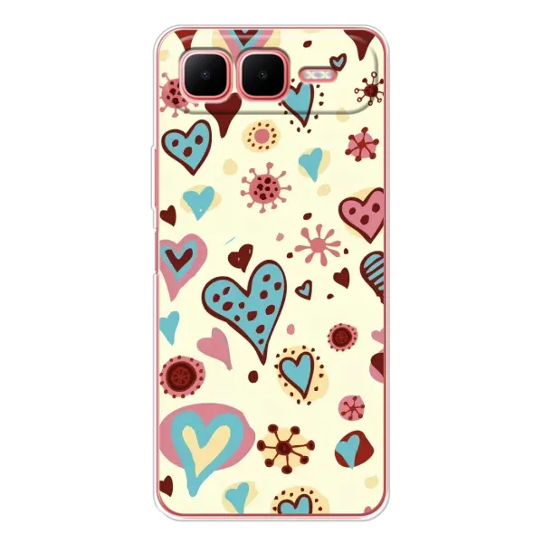 Чехол с принтом «Сердечки» для Infinix Smart 10 Plus