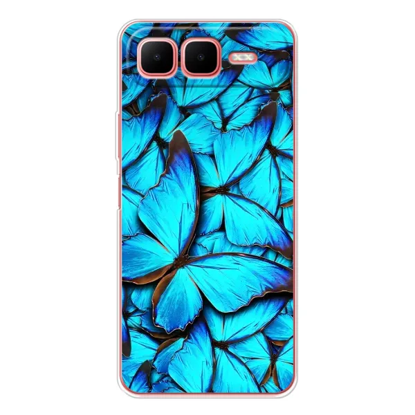 Чохол з принтом «Сині метелики» для Infinix Smart 10 Plus