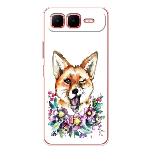 Чехол с принтом «Веселая лисичка» для Infinix Smart 10 Plus