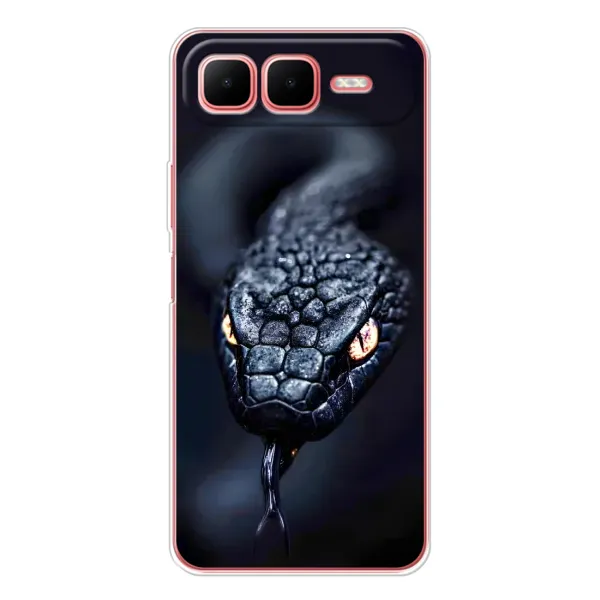 Чехол с принтом «Черная змея» для Infinix Smart 10 Plus