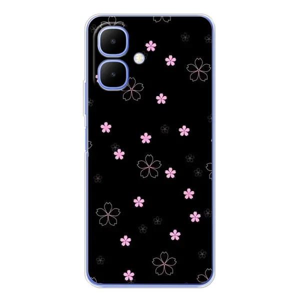 Чохол з принтом «Рожеві квіти на чорному» для Infinix Smart 10 Чохол з принтом «Рожеві квіти на чорному» для Infinix Smart 10