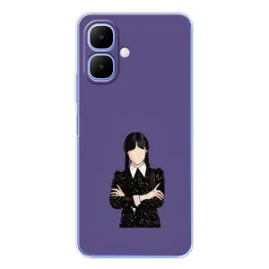 Чохли Венсдей на Infinix Smart 10 Уенсдей (AlphaPrint) (Венздей у чорному)