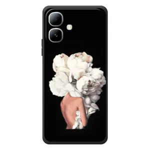 Чехлы (ART) Цветы на Infinix Smart 20 (VPrint) (Белые цветы)