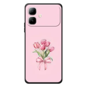 Чехол с розовым рисунком для Infinix Smart 20 (Букет цветов)