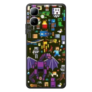 Чехол Майнкрафт на Infinix Smart 20 (AlphaPrint) Minecraft (Коллаж Майнкрафт)