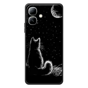 Чохол з принтом для Infinix Smart 20 (AlphaPrint) Модні коти (Котик і місяць)
