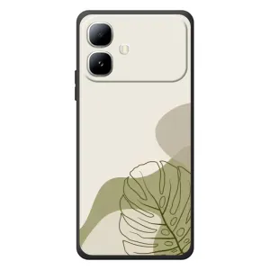 Силиконовый чехол с принтом в цветах на Infinix Smart 20 (Зеленая монстера дизайн)