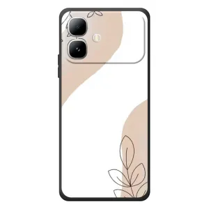 Силиконовый чехол с принтом в цветах на Infinix Smart 20 (Нюдовая веточка абстракция)