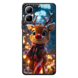 Яскравий чохол для Infinix Smart 20 з Зимові Оленята (Олень з шарфом)