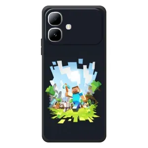 Чехол Майнкрафт на Infinix Smart 20 (AlphaPrint) Minecraft (персонажи Minecraft)