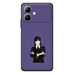 Чохли Венсдей на Infinix Smart 20 Уенсдей (AlphaPrint) (Венздей у чорному)