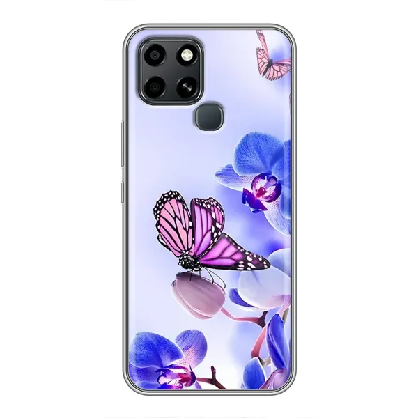 Чохол з принтом «Метелик на квітах» для Infinix Smart 6 Чохол з принтом «Метелик на квітах» для Infinix Smart 6