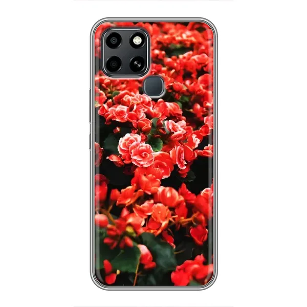 Чохол з принтом «Квіти червоні» для Infinix Smart 6 Чохол з принтом «Квіти червоні» для Infinix Smart 6