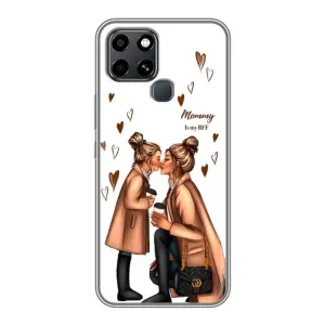 Чохол з друком для Infinix Smart 6 - (Мама з дитинкою) (AlphaPrint) (Донька і мама)