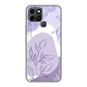 Силиконовый чехол с принтом в цветах на Infinix Smart 6 (Фиолетовые листья абстракция)