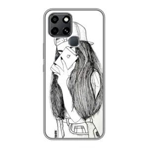 Чохол з друком для Infinix Smart 6 - (Мода) (AlphaPrint) (Фото дівчини)