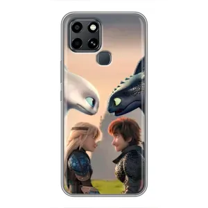 Чехол как приручить дракона на Infinix Smart 6 (Иккинг и Астрид)