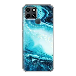 Мраморний чехол на Infinix Smart 6 (VPrint) (Блакитний мрамор)